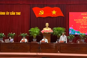Lãnh đạo thành phố Cần Thơ phát biểu ý kiến tại hội nghị.