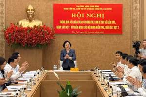 Đồng chí Phạm Thị Thanh Trà chủ trì hội nghị. (Ảnh: THANH SƠN)