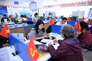 Trung tâm Phục vụ Hành chính công Hà Nội. (Ảnh Đạt Thành)