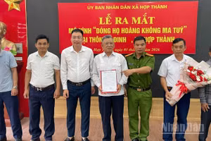 Mô hình "Dòng họ không ma túy" ở xã Hợp Thành (Lào Cai). 