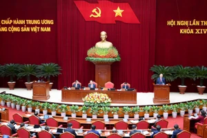 Hội nghị lần thứ hai Ban Chấp hành Trung ương Đảng Cộng sản Việt Nam khóa XIV khai mạc trọng thể tại Thủ đô Hà Nội. (Ảnh: ĐĂNG KHOA)