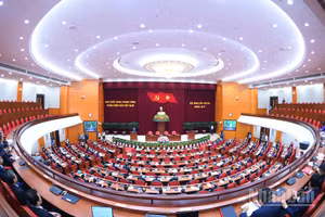 Quang cảnh phiên bế mạc Hội nghị lần thứ ba Ban Chấp hành Trung ương Đảng khóa XIV. Ảnh: ĐĂNG KHOA