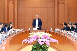 Tổng Bí thư Tô Lâm chủ trì cuộc làm việc với Ban Tổ chức Trung ương. (Ảnh: ĐĂNG KHOA)