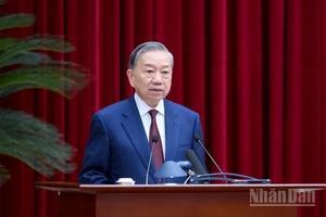 Tổng Bí thư Tô Lâm phát biểu bế mạc hội nghị. (Ảnh ĐĂNG KHOA)