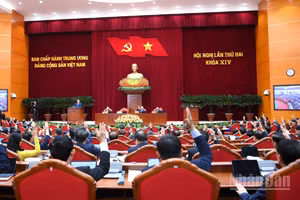 Toàn cảnh phiên bế mạc Hội nghị lần thứ hai Ban Chấp hành Trung ương Đảng Cộng sản Việt Nam khóa XIV. (Ảnh: ĐĂNG KHOA)