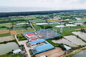 Trạm truyền tải điện cho dự án điện gió ngoài khơi xã Đông Hải, tỉnh Vĩnh Long.