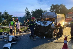 Hiện trường vụ tai nạn. (Ảnh: Công an cung cấp)