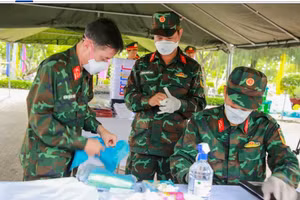 Công tác lấy mẫu được thực hiện khẩn trương. Ảnh: THU HOÀI