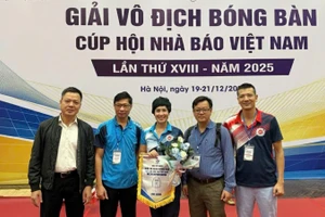 Đoàn vận động viên Báo Nhân Dân tham dự Giải vô địch bóng bàn Cúp Hội Nhà báo Việt Nam năm 2025.