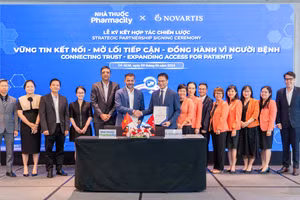 Lễ ký kết hợp tác chiến lược giữa hệ thống Nhà thuốc Pharmacity và Novartis Việt Nam.