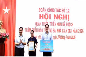 Tổng Công ty Cấp nước Sài Gòn-trách nhiệm hữu hạn một thành viên vừa trao 500 triệu đồng gửi đến cán bộ, chiến sĩ đang làm nhiệm vụ tại nhà giàn DK1.