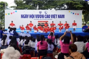 Toàn cảnh Ngày hội Vươn cao Việt Nam do Vinamilk và Quỹ sữa Vươn cao Việt Nam tổ chức tại Hiệp Thạnh, Lâm Đồng hôm 2/8. (Ảnh: Hải An)