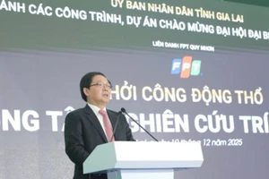 Phó Thủ tướng Chính phủ Hồ Quốc Dũng phát biểu chỉ đạo tại Lễ Khởi công động thổ Trung tâm Nghiên cứu Trí tuệ nhân tạo AI tại tỉnh Gia Lai.