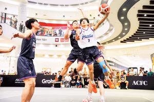 VBA tổ chức sự kiện thi đấu 3x3 trong trung tâm thương mại ở Thành phố Hồ Chí Minh. Ảnh: VBA 