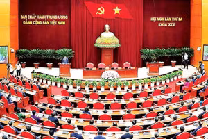 Hội nghị lần thứ ba Ban Chấp hành Trung ương Đảng Cộng sản Việt Nam khóa XIV. (Ảnh ĐĂNG KHOA)