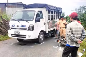 Hiện trường vụ tai nạn giao thông. 