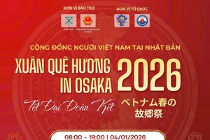 Chương trình “Xuân Quê hương - Tết đại đoàn kết Osaka 2026” sẽ được tổ chức vào ngày 4/1/2026 tại Công viên Ikuno, thành phố Osaka, Nhật Bản.