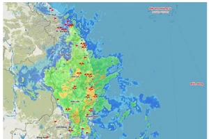  Hiện trạng lũ và phản hồi ra đa thời tiết lúc 9h ngày 19/11.