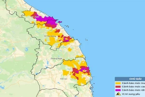 Bản đồ nguy cơ lũ quét, sạt lở đất đá trên các khu vực.