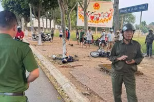 Hiện trường vụ tai nạn.