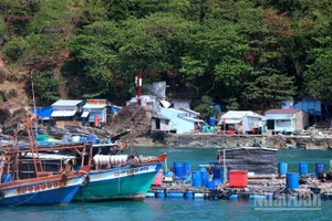 Một góc đảo Hòn Chuối tỉnh Cà Mau trước giờ bầu cử sớm. (Ảnh chụp chiều 12/3)