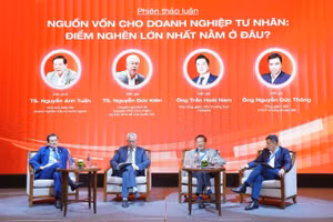 Các khách mời tham gia phiên thảo luận tại hội thảo.
