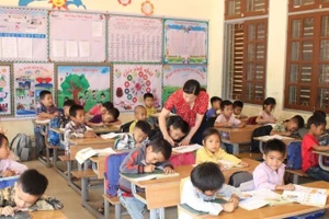 Một tiết học trẻ em vùng cao tại Lai Châu. (Ảnh: PV)
