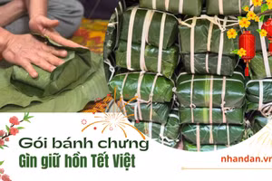 Gói bánh chưng, gìn giữ hồn Tết Việt