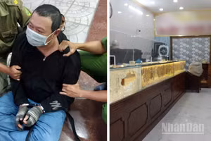 Đối tượng bị khống chế tại hiện trường.