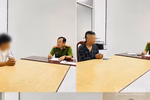 Lực lượng Công an phường Thốt Nốt làm việc với các đối tượng liên quan vụ việc tổ chức, sử dụng trái phép chất ma túy được phát hiện qua công tác tuần tra trên địa bàn.