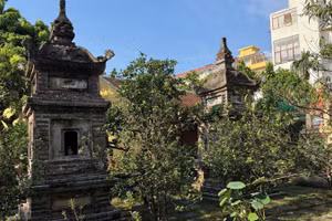 Tháp lưu giữ di vật của Thiền sư Trí Điển ở chùa Bằng, phường Hoàng Liệt, Hà Nội.