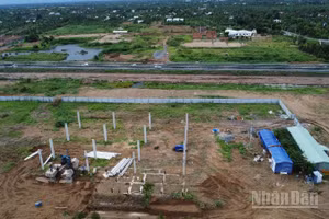 Khu vực xây dựng trạm dừng nghỉ cao tốc Trung Lương-Mỹ Thuận trên địa bàn tỉnh Đồng Tháp.