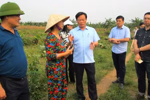Lãnh đạo phường Hồng Hà giải đáp thắc mắc của người dân bị thu hồi đất tại hiện trường.