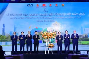 Phó Thủ tướng Hồ Đức Phớc trao hoa tri ân ban hội đồng đánh giá CSI. 