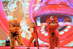 Tiết mục múa lân sư khai mạc Lễ hội Trung thu 2025. (Ảnh: T.L)