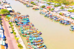 Cảng cá Định An, xã Đại An, tỉnh Vĩnh Long án ngữ vị trí đắc địa khu vực ven biển Tây Nam Bộ.