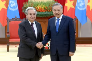 Tổng Bí thư Tô Lâm tiếp Tổng Thư ký Liên hợp quốc Antonio Guterres.