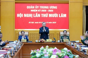 Tổng Bí thư Tô Lâm, Bí thư Quân ủy Trung ương chủ trì Hội nghị Quân ủy Trung ương lần thứ 15.