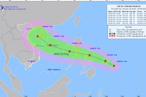 Vị trí bão Bualoi sáng nay.