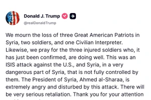 Trên nền tảng Truth Social, Tổng thống Trump khẳng định Mỹ sẽ giáng đòn “trả đũa rất nặng nề”.