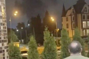 Hình ảnh được một người dân đăng trên mạng xã hội X vào thời điểm UAV tấn công.