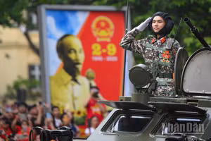 Quang cảnh Lễ diễu binh, diễu hành kỷ niệm 80 năm Cách mạng Tháng Tám thành công và Quốc khánh 2/9. (Ảnh: Thế Đại)