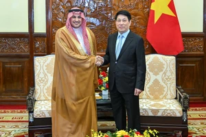 Chủ tịch nước Lương Cường tiếp Đại sứ Vương quốc Saudi Arabia. (Ảnh: Thủy Nguyên)