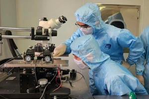 Học viên chương trình V-STT tham gia chế tạo và khảo sát linh kiện bán dẫn trong phòng thí nghiệm.