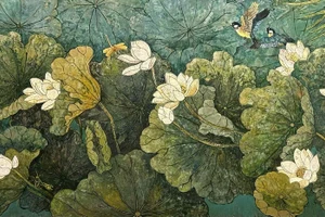 Đỗ Đức Khải, Vào hạ, sơn mài, 90x180cm, 2024.