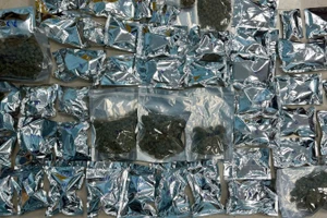 Công an thu giữ khoảng 20kg thảo mộc khô nghi là ma túy cần sa tại nơi ở của các đối tượng. (Ảnh: Công an cung cấp)