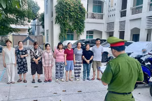 Các đối tượng tại cơ quan điều tra. (Ảnh: Công an cung cấp)