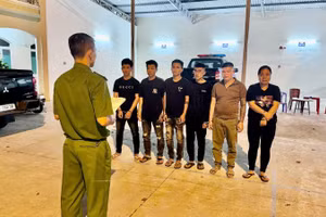 Các đối tượng tại cơ quan điều tra. (Ảnh: Công an cung cấp)