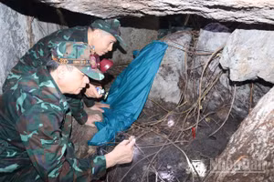 Nơi tìm thấy một phần xương và vật dụng của liệt sĩ hy sinh trong hang Đá Sập.