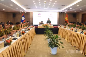 Thứ trưởng Công an Việt Nam Nguyễn Văn Long phát biểu tại hội nghị. (Ảnh: ANH ĐÀO)
